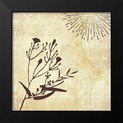 Henna Highlights 1 Black Modern Wood Framed Art Print by Duncan-He, Louis