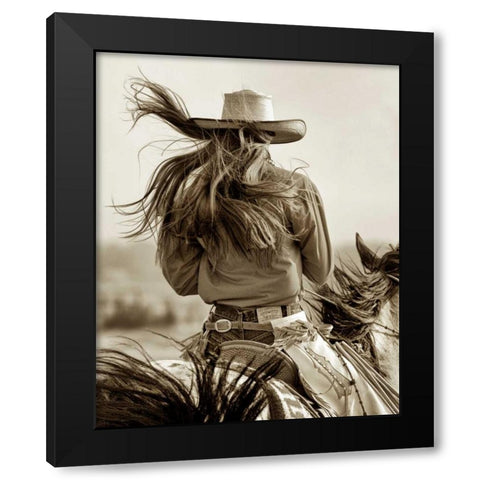 Cowgirl Black Modern Wood Framed Art Print with Double Matting by Dearing, Lisa