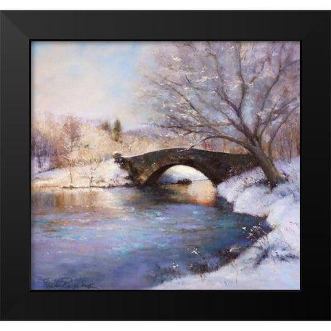 Central Park Bridge Black Modern Wood Framed Art Print by Engelman, Esther