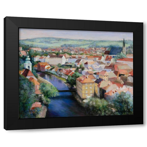 Mosaic Black Modern Wood Framed Art Print with Double Matting by Engelman, Esther