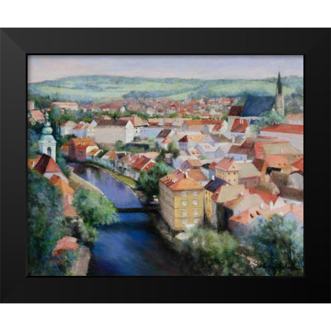 Mosaic Black Modern Wood Framed Art Print by Engelman, Esther