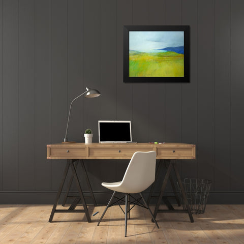 Landscape With Blue Black Modern Wood Framed Art Print by Engeln, Skadi
