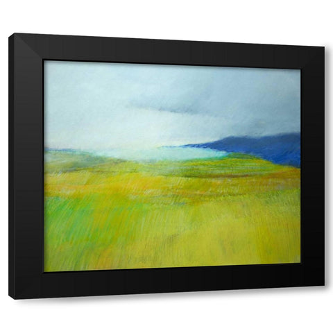 Landscape With Blue Black Modern Wood Framed Art Print by Engeln, Skadi