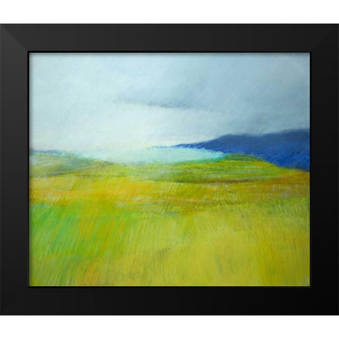 Landscape With Blue Black Modern Wood Framed Art Print by Engeln, Skadi