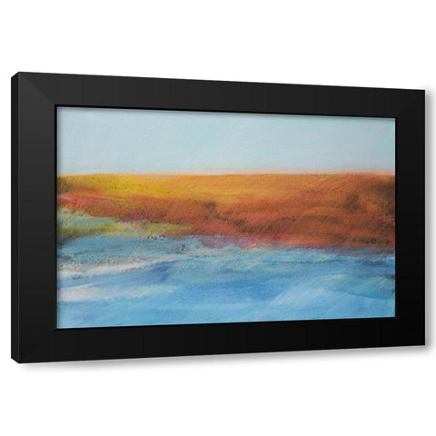 Sea and Red Land Black Modern Wood Framed Art Print with Double Matting by Engeln, Skadi