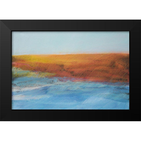 Sea and Red Land Black Modern Wood Framed Art Print by Engeln, Skadi