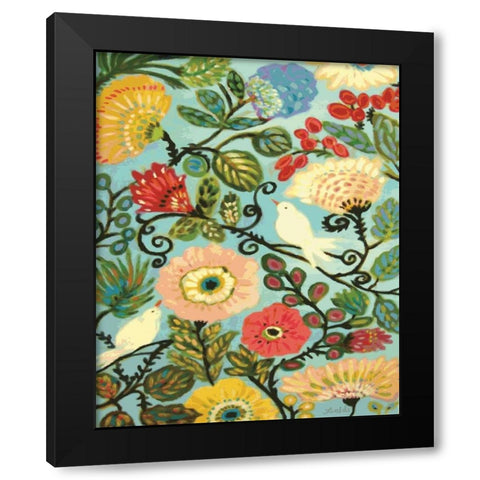 Sweet Cottage Garden Black Modern Wood Framed Art Print by Fields, Karen