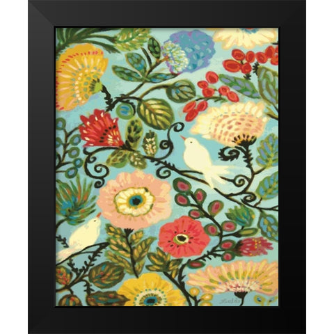 Sweet Cottage Garden Black Modern Wood Framed Art Print by Fields, Karen
