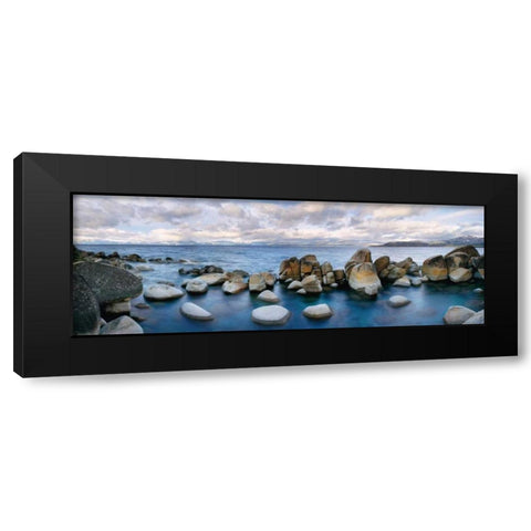 Sand Harbor Black Modern Wood Framed Art Print with Double Matting by Foster, Christopher