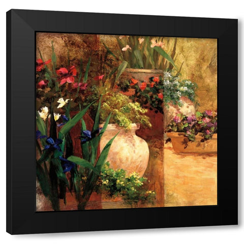 Flower Pots Right Black Modern Wood Framed Art Print with Double Matting by Fronckowiak, Art