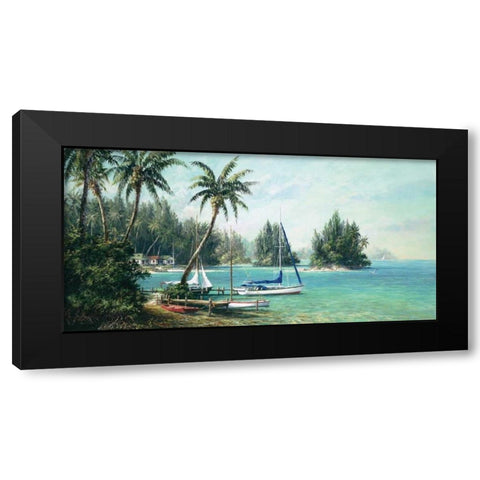 Island Cove Black Modern Wood Framed Art Print by Fronckowiak, Art