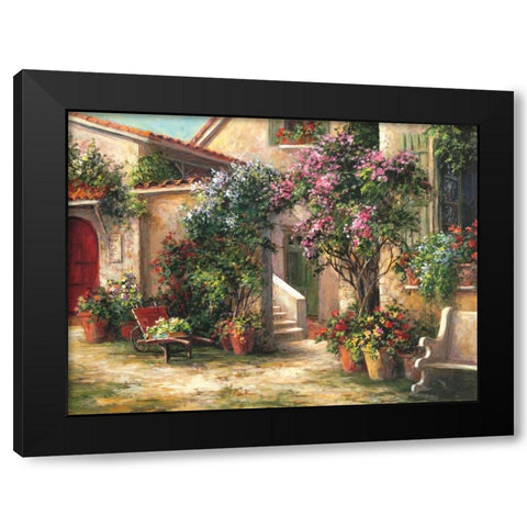 Garden Courtyard Black Modern Wood Framed Art Print with Double Matting by Fronckowiak, Art