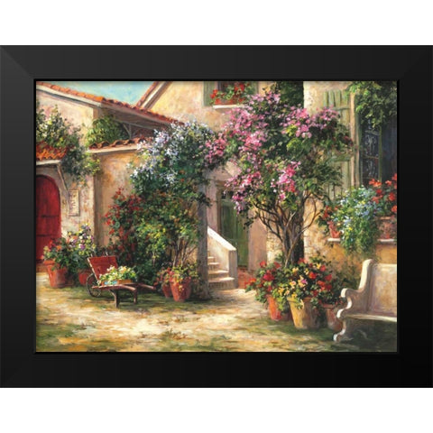 Garden Courtyard Black Modern Wood Framed Art Print by Fronckowiak, Art