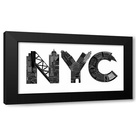 NYC Black Modern Wood Framed Art Print with Double Matting by Farkas, Robert