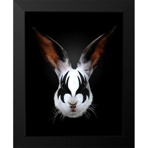Rabbit Rocks Black Modern Wood Framed Art Print by Farkas, Robert