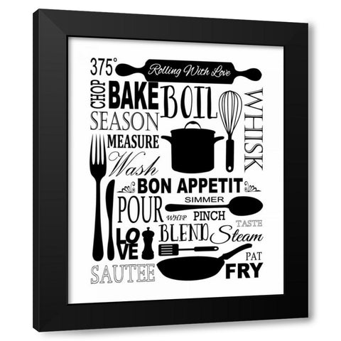 Culinary Love 1 Black Modern Wood Framed Art Print by Fuqua, Leslie