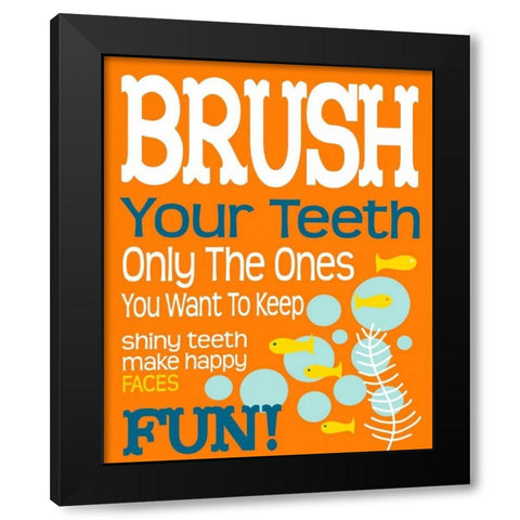 Ocean Bubble Friends 1 Black Modern Wood Framed Art Print by Fuqua, Leslie