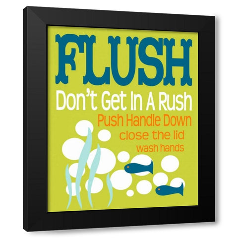 Ocean Bubble Friends 2 Black Modern Wood Framed Art Print by Fuqua, Leslie