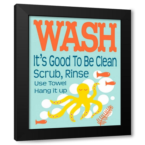 Ocean Bubble Friends 4 Black Modern Wood Framed Art Print with Double Matting by Fuqua, Leslie