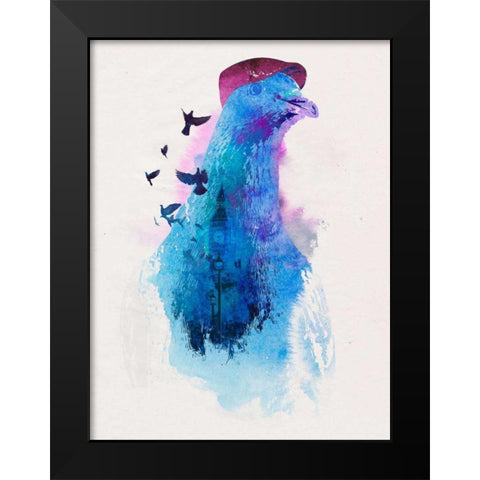 Everybody Flies to London Black Modern Wood Framed Art Print by Farkas, Robert