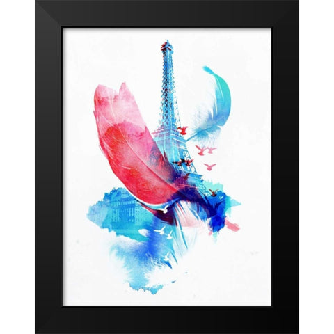 Pigeons of Paris Black Modern Wood Framed Art Print by Farkas, Robert