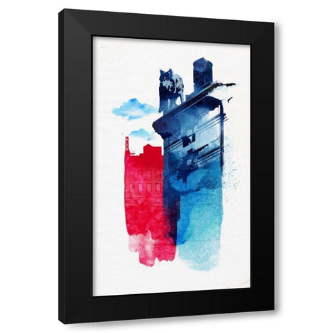 This Is My Town Black Modern Wood Framed Art Print by Farkas, Robert