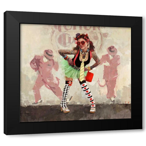 Devil or Angel? Black Modern Wood Framed Art Print by Fitzpatrick, Michael