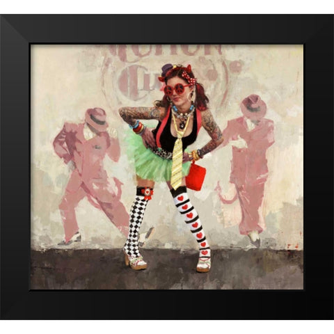 Devil or Angel? Black Modern Wood Framed Art Print by Fitzpatrick, Michael