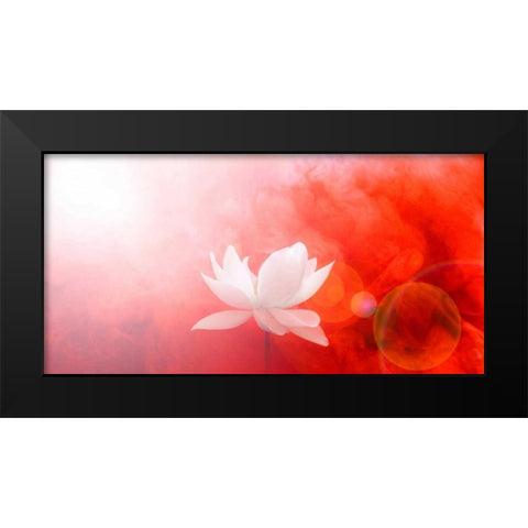 Lotus in Flames Black Modern Wood Framed Art Print by Farzad, Bahman