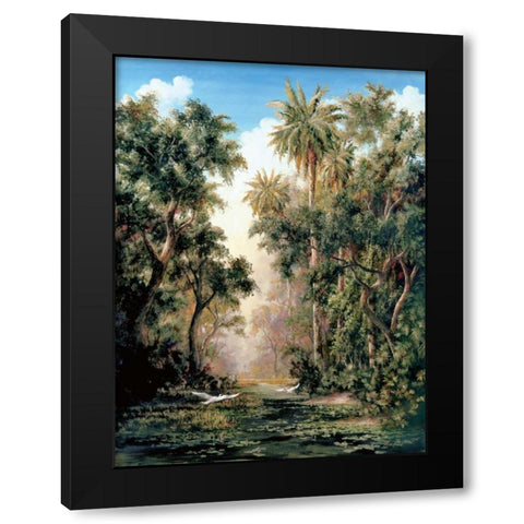 Birds on Lost River Black Modern Wood Framed Art Print by Fronckowiak, Art