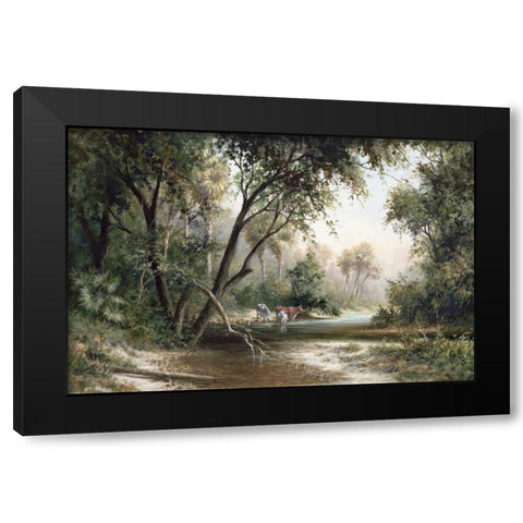 Forked Creek Black Modern Wood Framed Art Print with Double Matting by Fronckowiak, Art