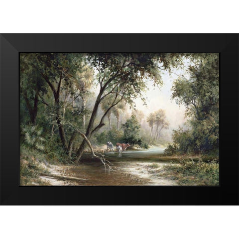 Forked Creek Black Modern Wood Framed Art Print by Fronckowiak, Art