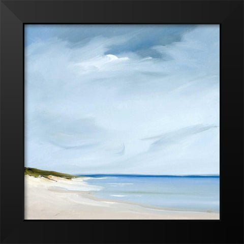 Blue Black Modern Wood Framed Art Print by Fleury, Rick