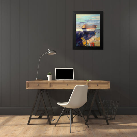 Blueglow Black Modern Wood Framed Art Print by Forst, Beth A.