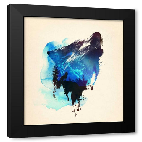 Alone As a Wolf Black Modern Wood Framed Art Print by Farkas, Robert