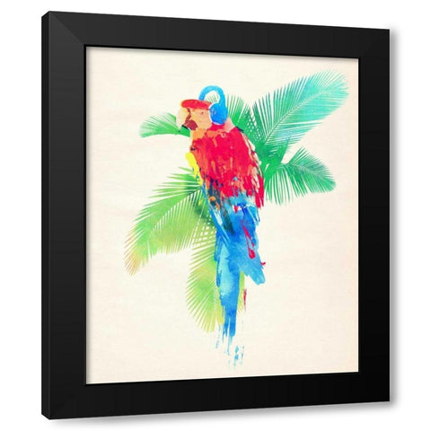 Tropical Party Black Modern Wood Framed Art Print with Double Matting by Farkas, Robert