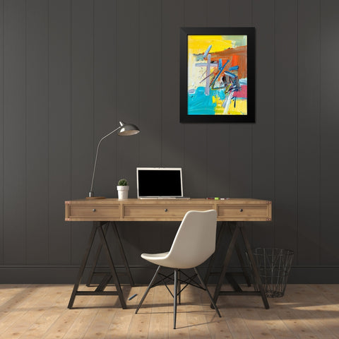 Autumn Sentimental Black Modern Wood Framed Art Print by Fai, Fong