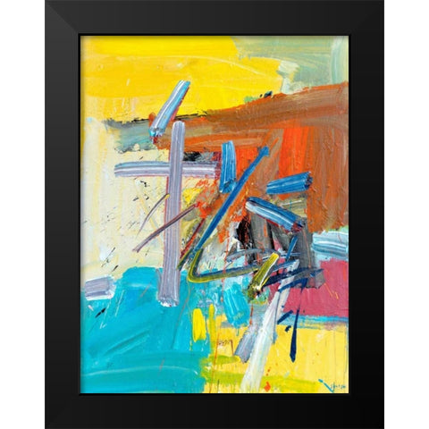 Autumn Sentimental Black Modern Wood Framed Art Print by Fai, Fong