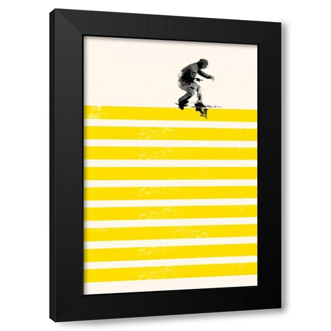 Slide in Stripes Black Modern Wood Framed Art Print with Double Matting by Farkas, Robert