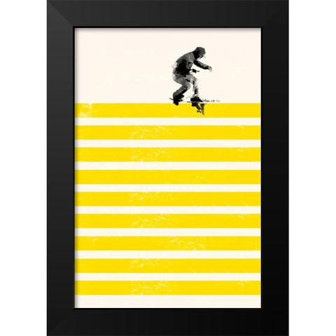 Slide in Stripes Black Modern Wood Framed Art Print by Farkas, Robert