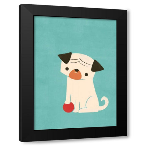 My Red Ball Black Modern Wood Framed Art Print with Double Matting by Fleck, Jay