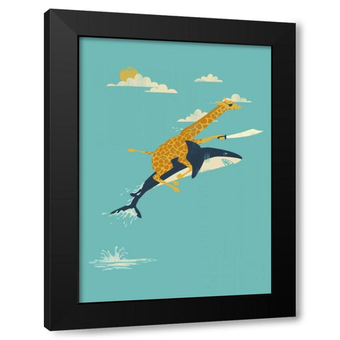 Onward Black Modern Wood Framed Art Print with Double Matting by Fleck, Jay