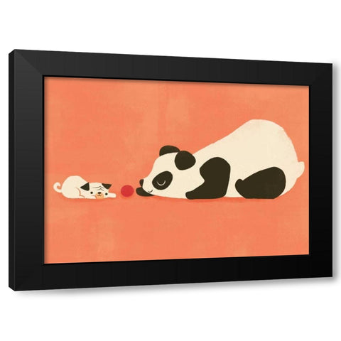 The Pug and The Panda Black Modern Wood Framed Art Print by Fleck, Jay