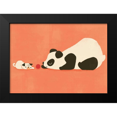 The Pug and The Panda Black Modern Wood Framed Art Print by Fleck, Jay