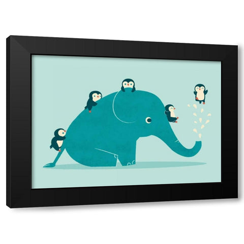 Waterslide Black Modern Wood Framed Art Print with Double Matting by Fleck, Jay