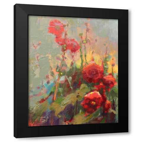 Hannahaâ‚¬â„¢s Cherry Bomb Black Modern Wood Framed Art Print by Forst, Beth A.