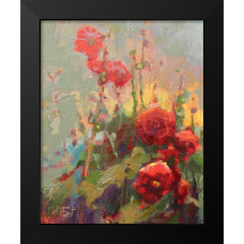 Hannahaâ‚¬â„¢s Cherry Bomb Black Modern Wood Framed Art Print by Forst, Beth A.