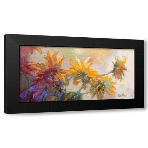 Three Long Blossoms Black Modern Wood Framed Art Print by Forst, Beth A.