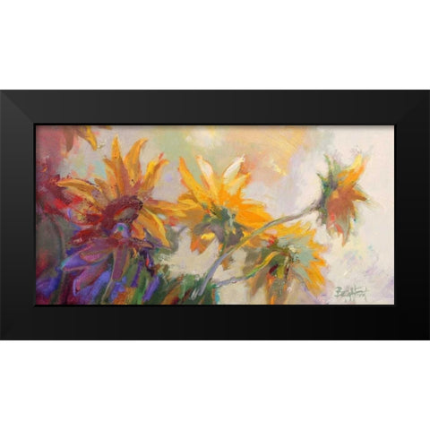 Three Long Blossoms Black Modern Wood Framed Art Print by Forst, Beth A.