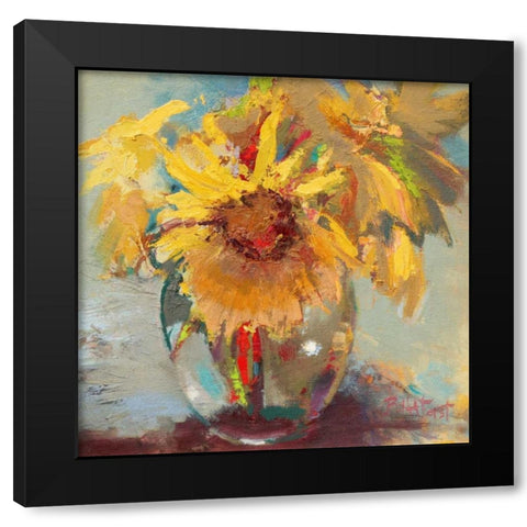 Water Globes Blossoms Black Modern Wood Framed Art Print with Double Matting by Forst, Beth A.